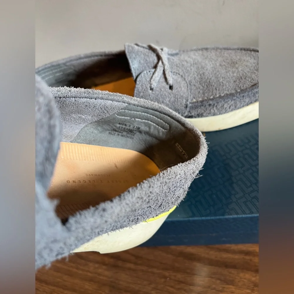 John Legend for Sperry Grey Suede Boat Shoes in Gunmetal, Size 13